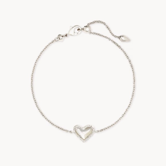 Kendra Scott Ari Heart Silver Chain Bracelet in Dichroic Glass - Picture 1 of 6